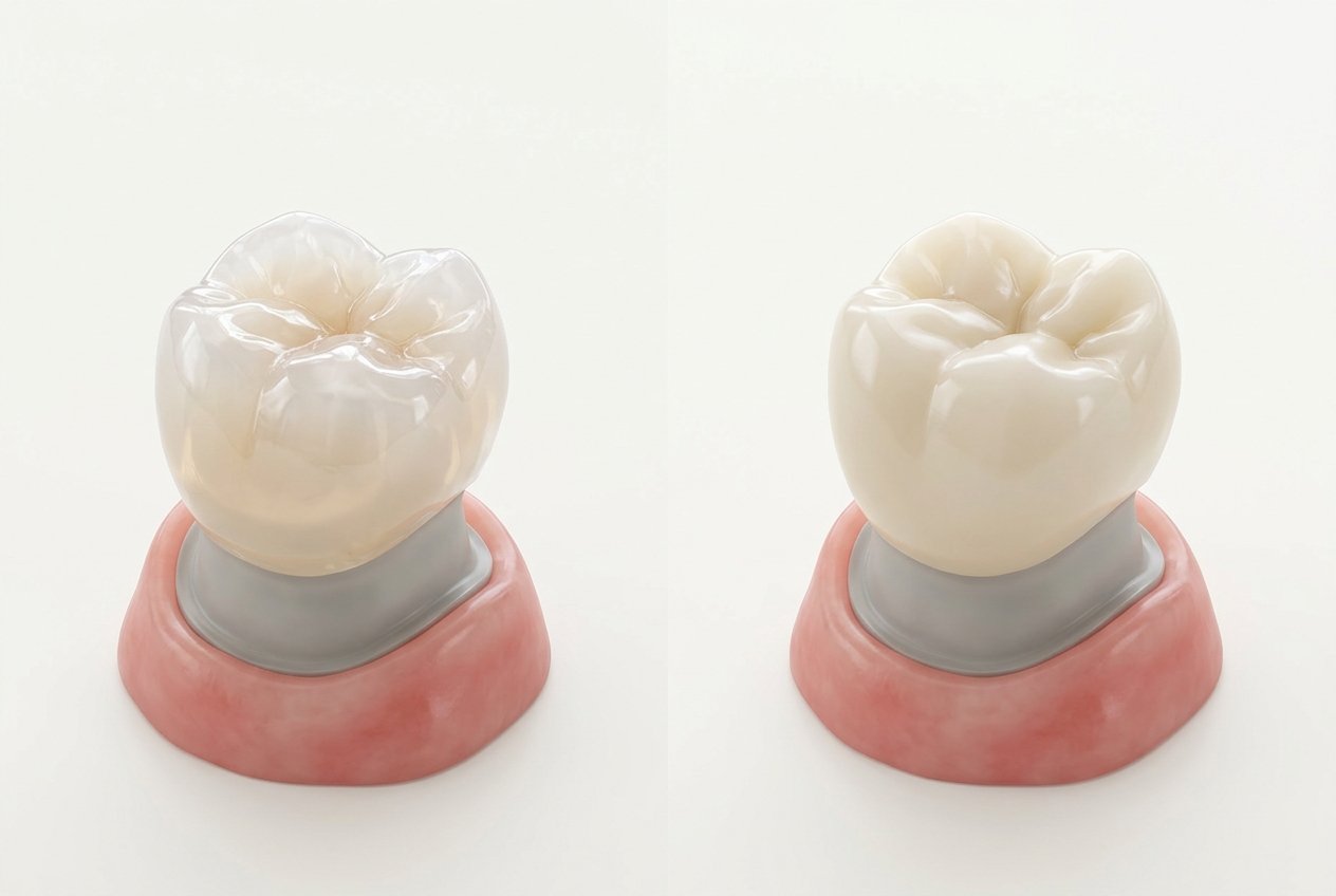 Comparison diagram of E-Max porcelain vs Zirconia restorations